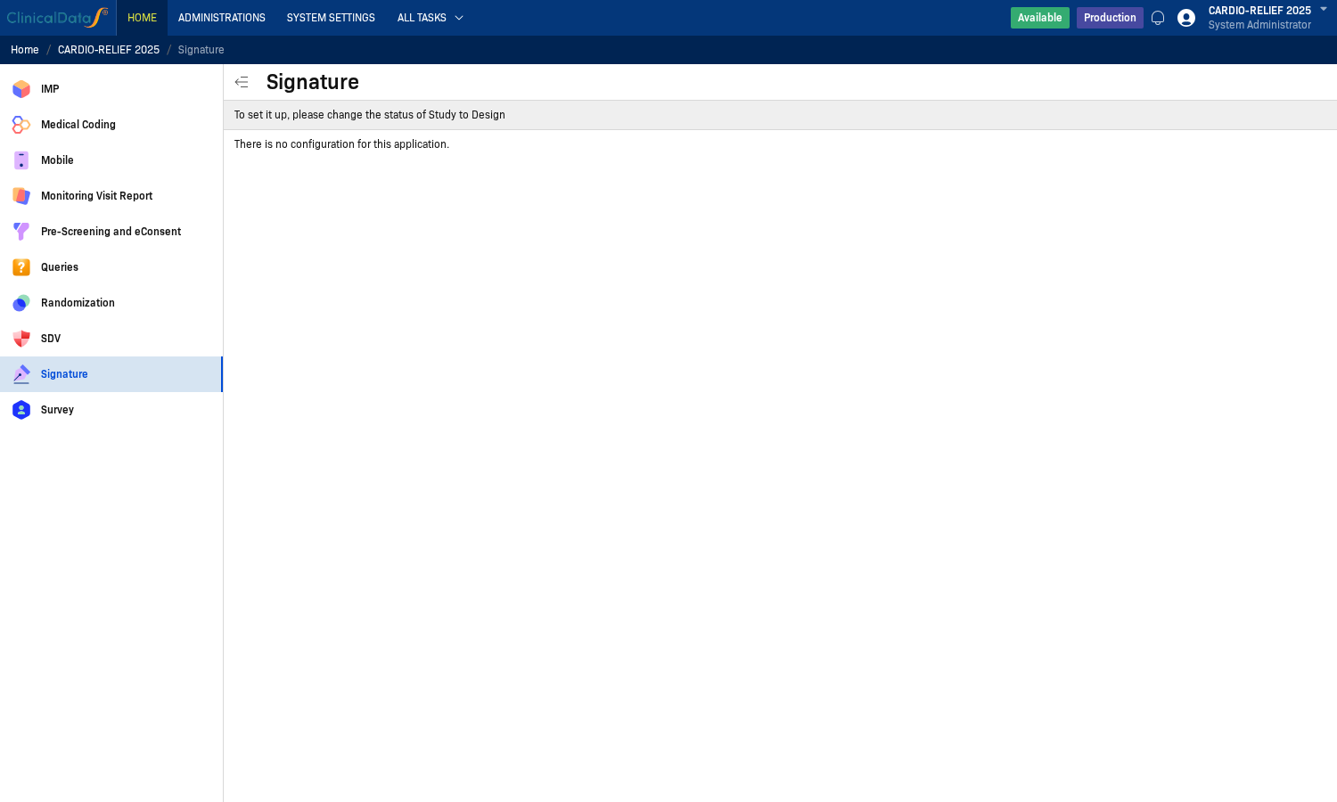 Open Signature configuration