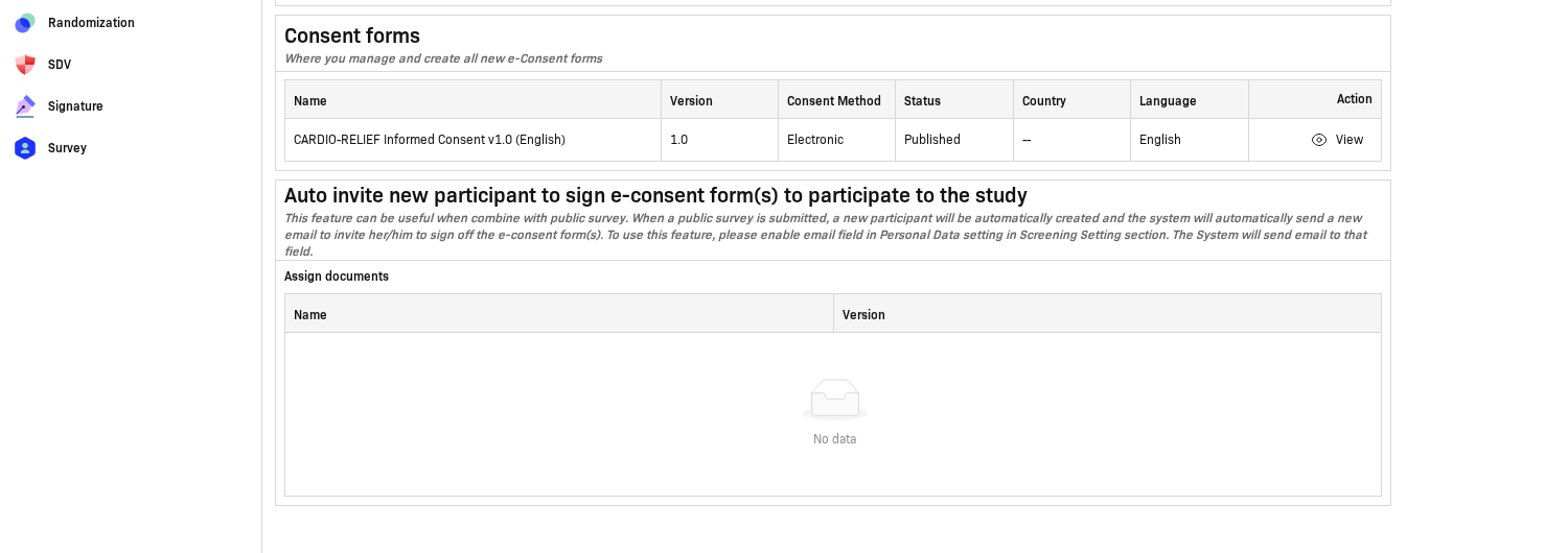 Consent forms with forms in Published status