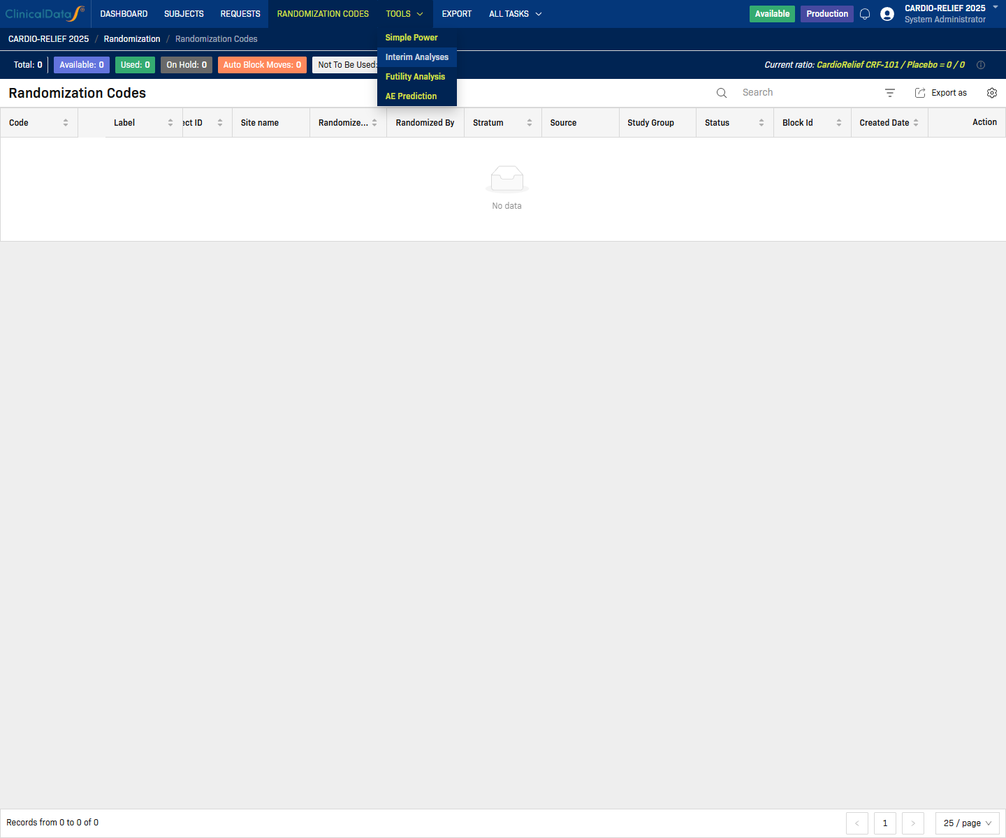 Randomization — Tools menu
