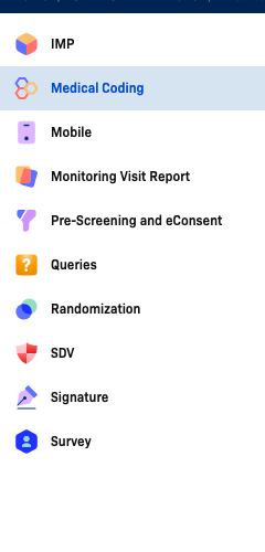 Medical Coding selected in the study sidebar