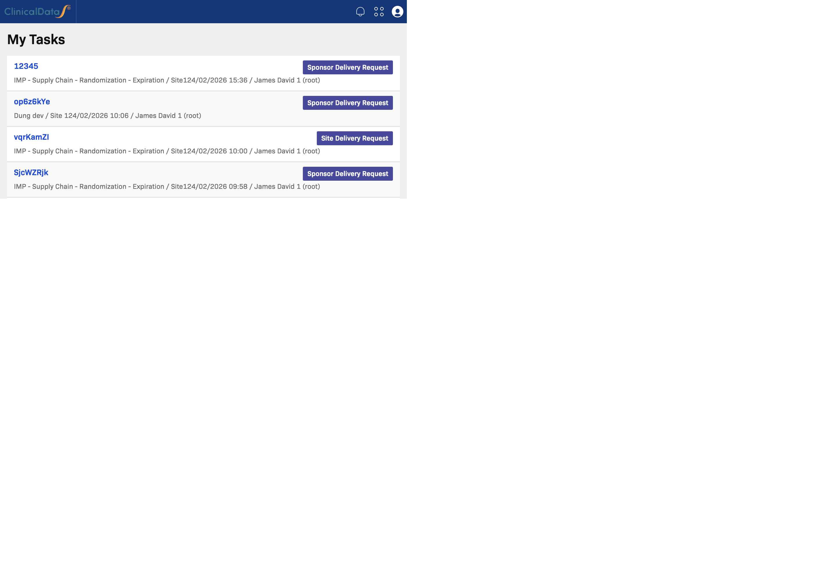 My Tasks section