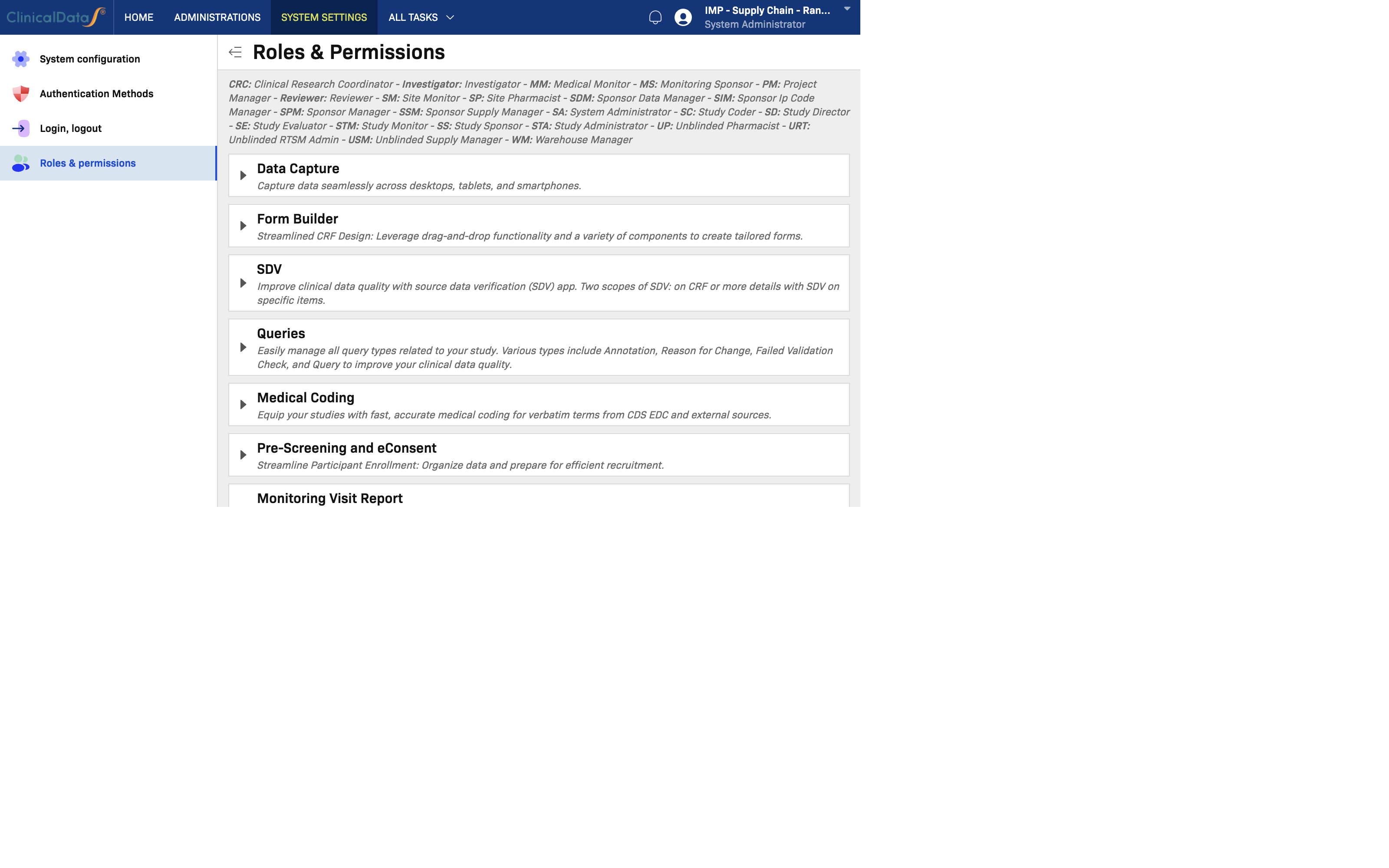 App permissions section