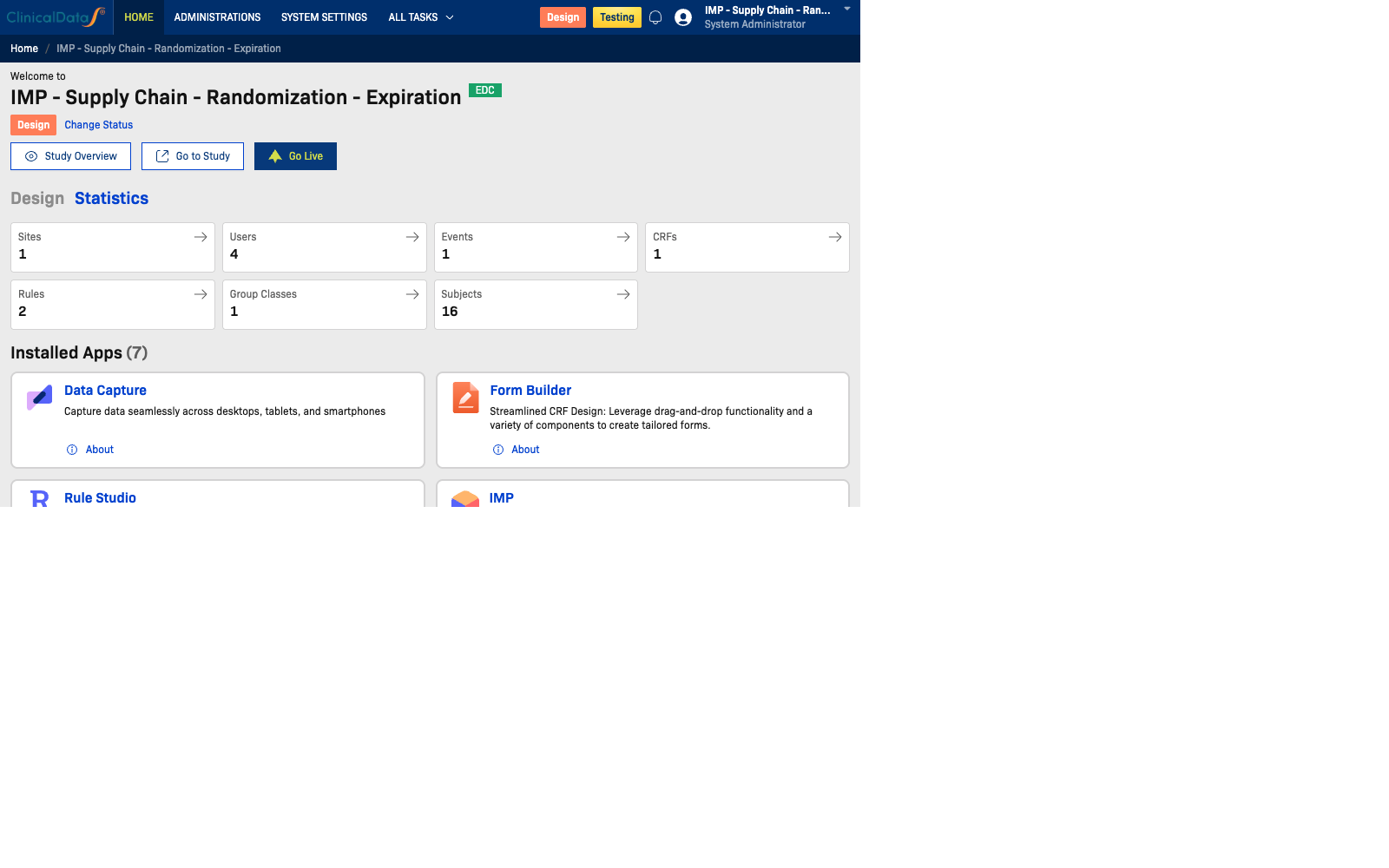 Study statistics and insights dashboard